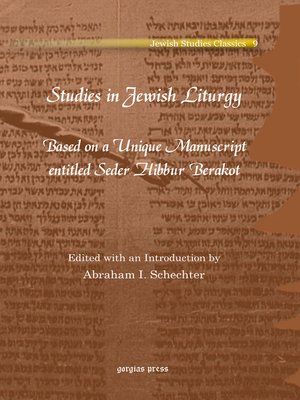 cover image of Studies in Jewish Liturgy